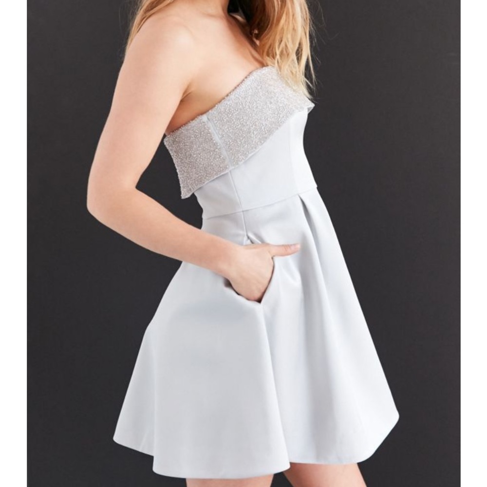 Urban Outfitters Strapless Beaded Fit + Flare Mini DressSold Out
